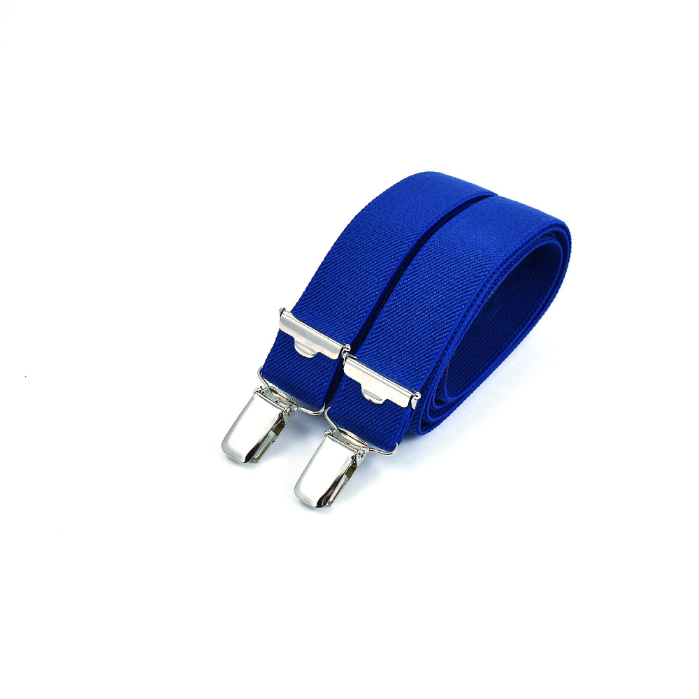 thin clip-on men's braces / suspenders – Royal blue