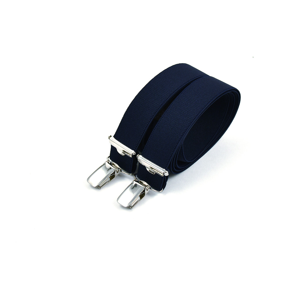Thin clip-on men's braces / suspenders – Navy